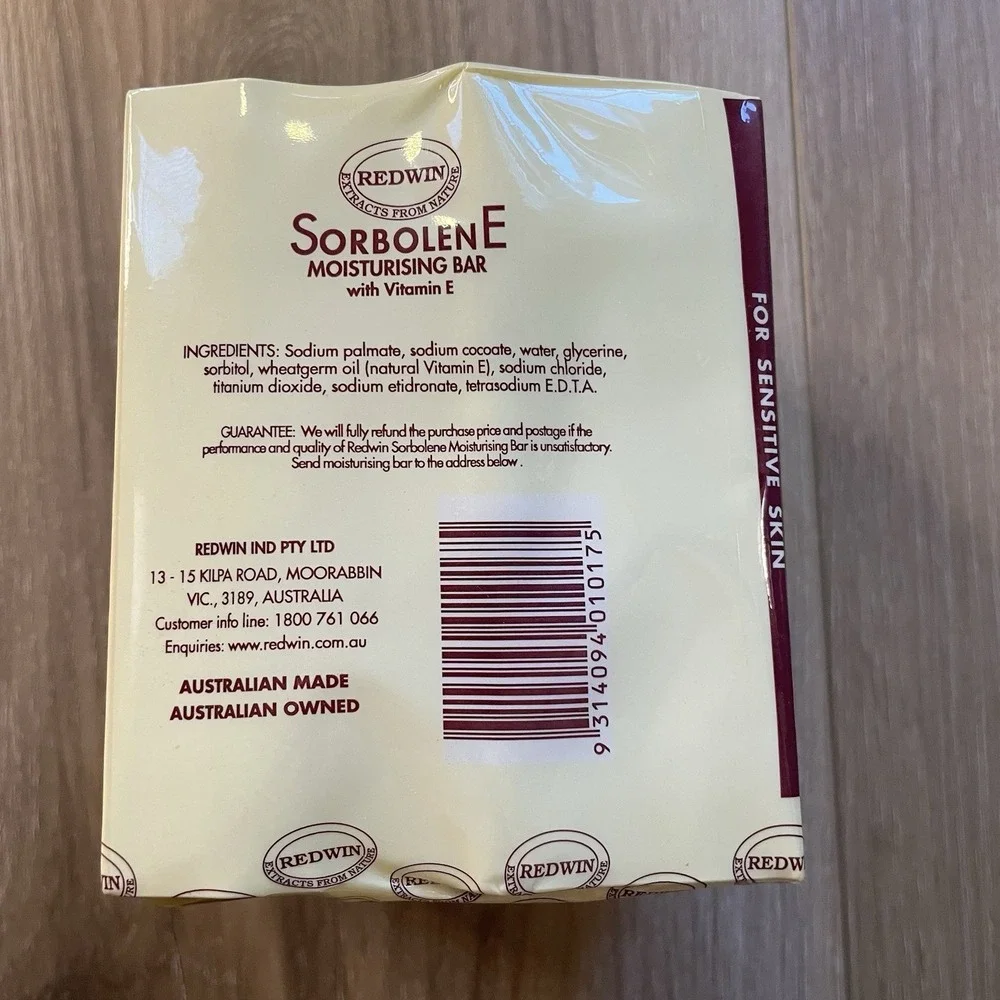 Sorbolene Soap with Vitamin E For Sensitive Skin‎ Six Pack Moisturizing Bar Soap